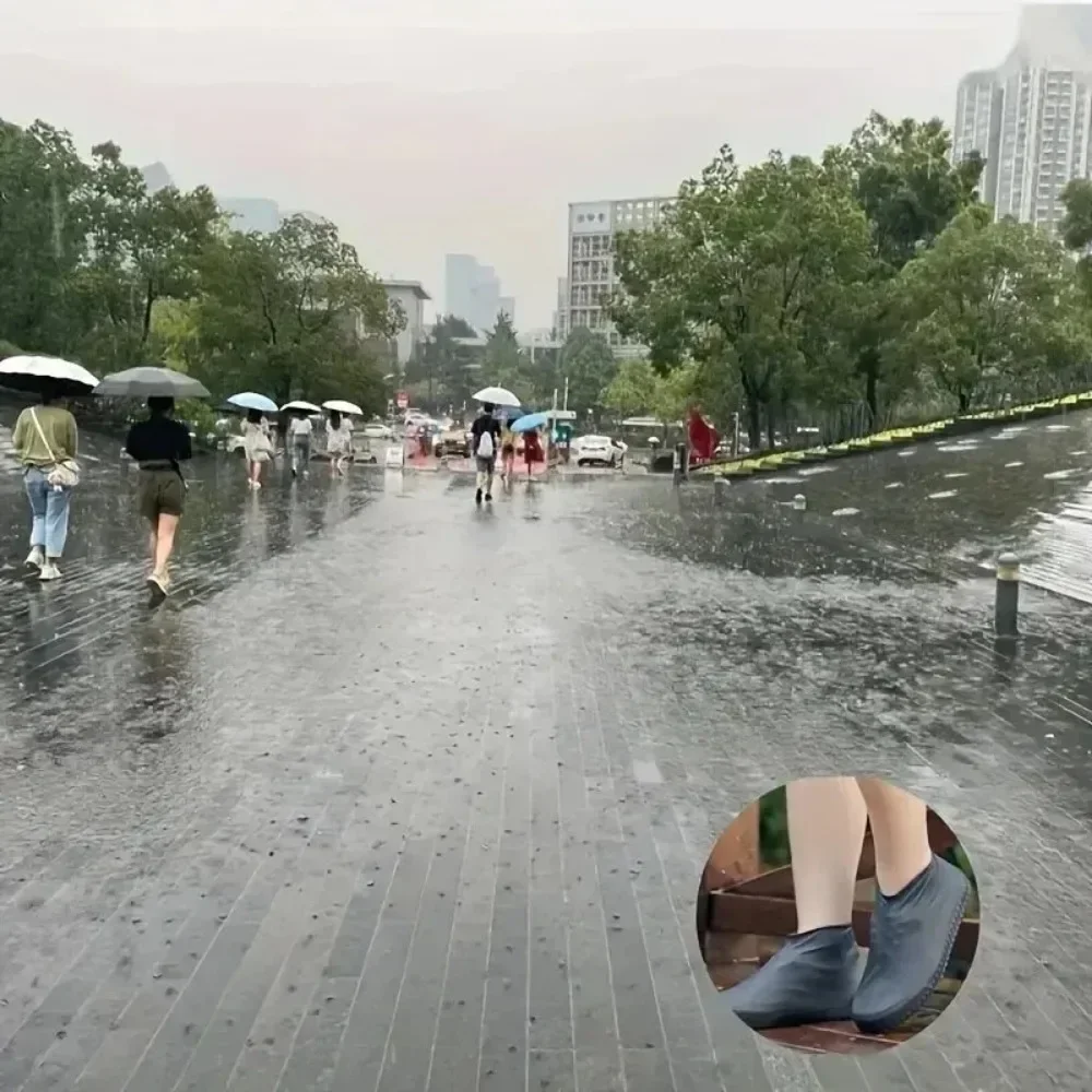Фото Многоразовые водонепроницаемые чехлы от дождя — нескользящие бахилы для мужчин и женщин, рыбалка на открытом воздухе, поездка на работу и домашнее использование в домашнем саду №5