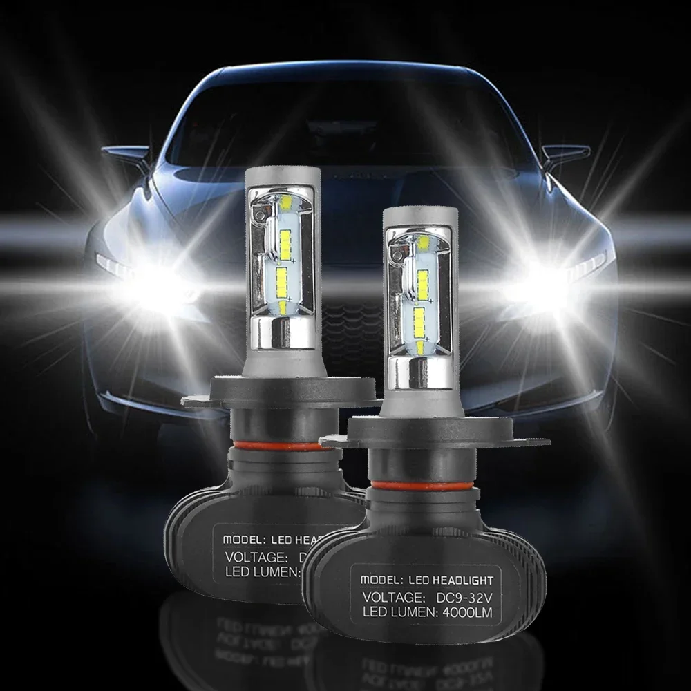 

2PCS S1 Car Headlights Led No Fan H4 LED H7 H1 H3 H11 9005 Near and Far Light Integrated 8000LM Cross Border Modify Head Lamp