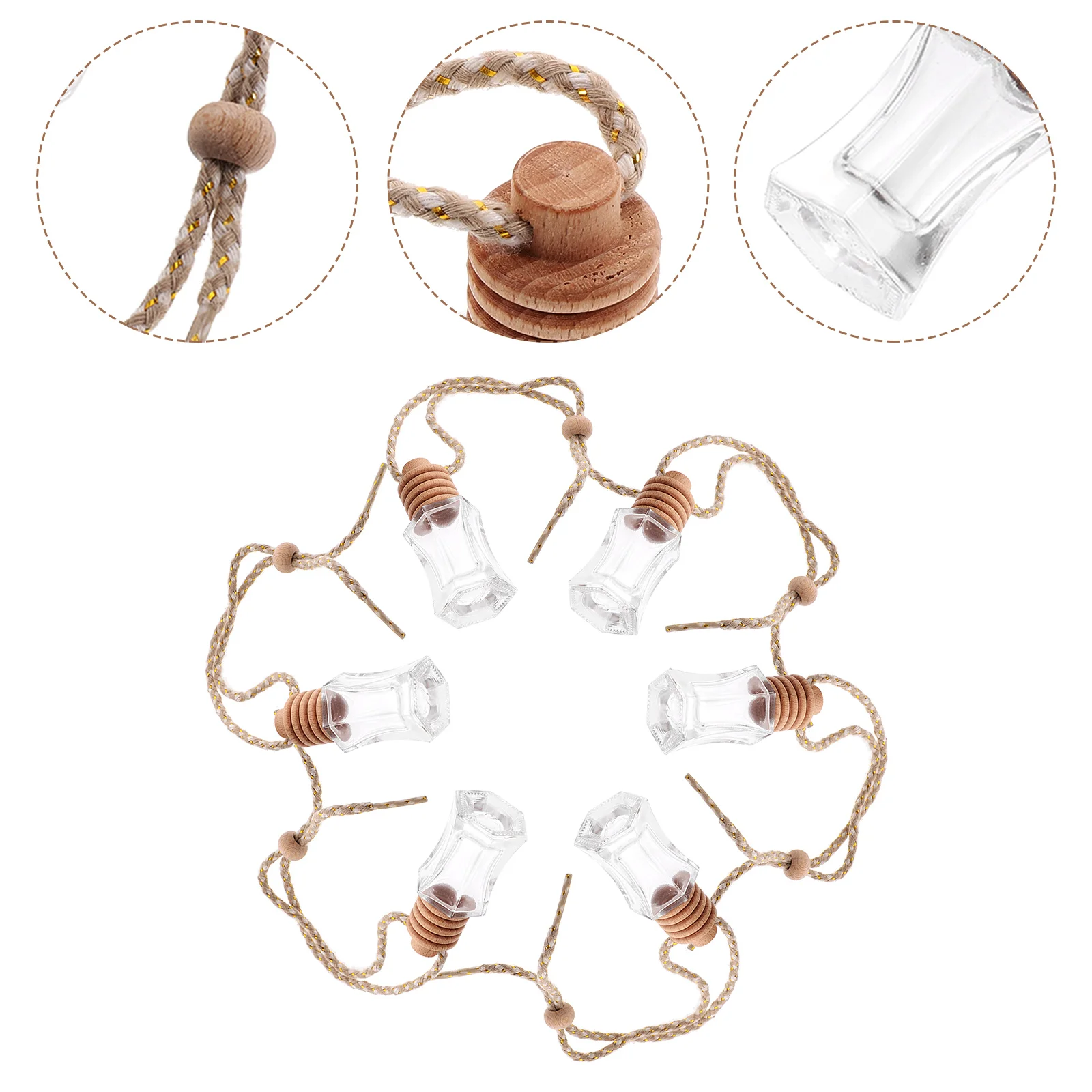 

6 Pcs Perfume Accessory Car Empty Bottles Diffuser Astetic Room Decor Air Freshener Glass Reusable Container
