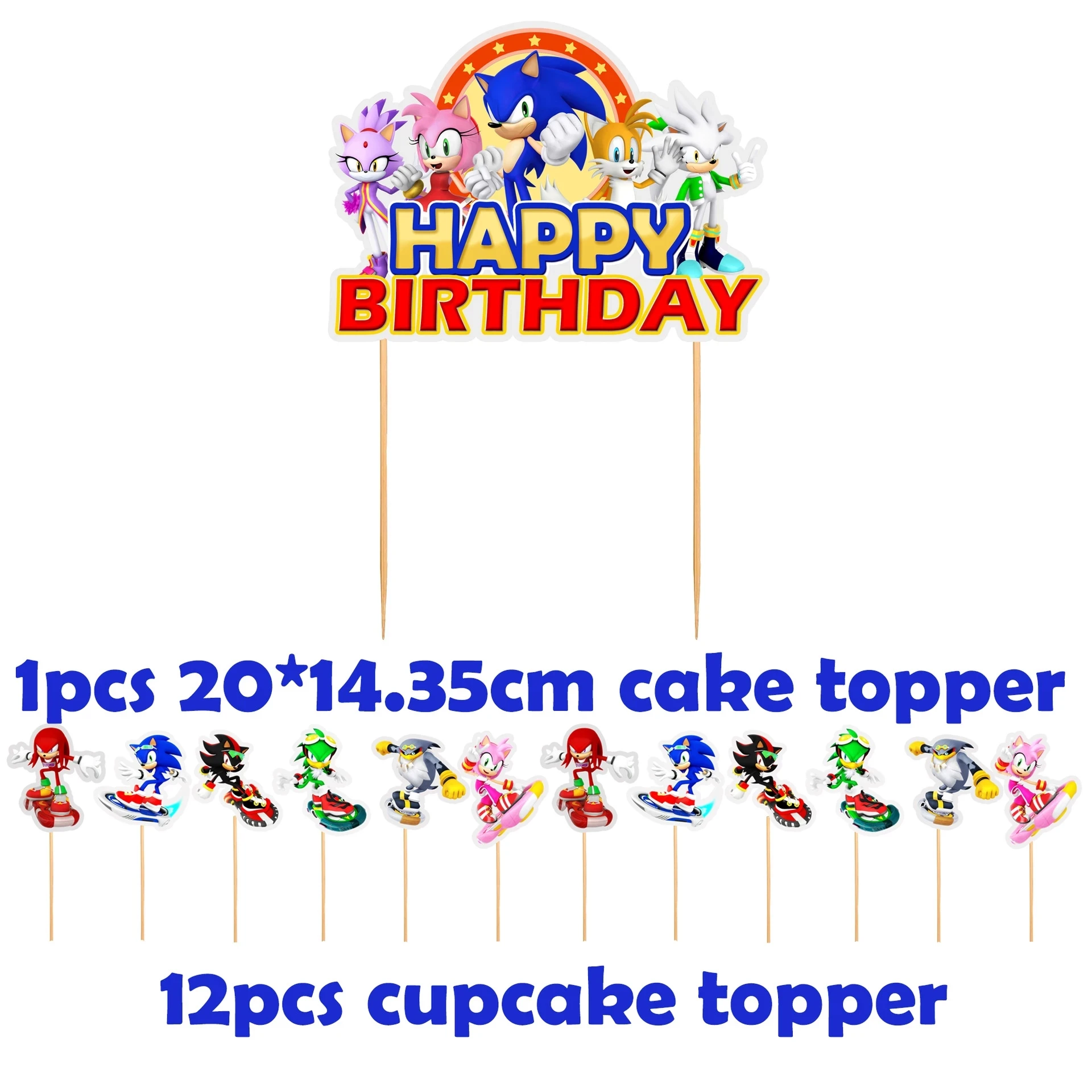 Праздвечерние чные воздушные шары синие с изображением героя ежика баннер на