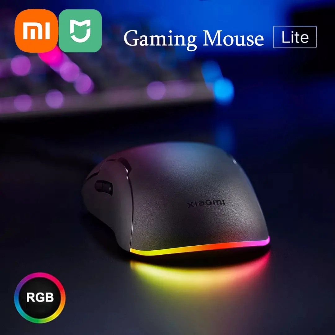 Игровая мышь Xiaomi Lite с Rgb-подсветкой, 220 дюйма, от 400 до 6200 dpi