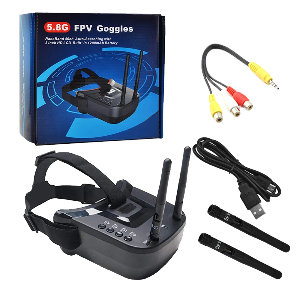 

3 inch HD Mini FPV Goggles 5.8G 40CH Built-in 3.7V Battery for Racing Quadcopter Camera Drones