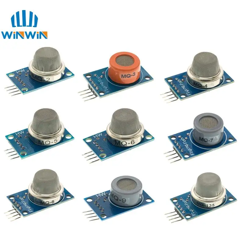 

MQ-2 MQ-3 MQ-4 MQ-5 MQ-6 MQ-7 MQ-8 MQ-9 MQ-135 Detection Smoke methane liquefied Gas Sensor Module for Arduino Starter DIY Kit