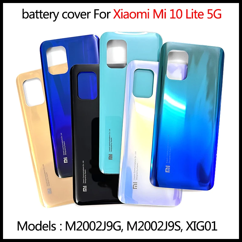 

Новое стекло для Xiaomi Mi10 Mi 10 Lite 5G задняя крышка батарейного отсека задняя панель корпус клейкая ЗАМЕНА Запасные части