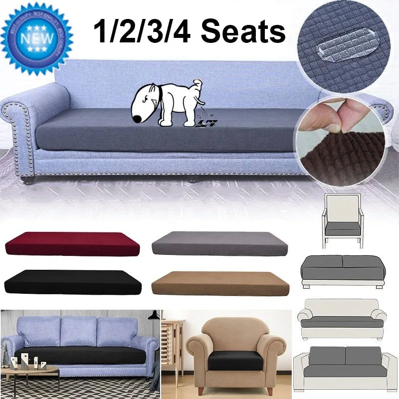 

1/2/3/4 Seater Waterproof Corduroy Sofa Cover Anti-Slip Elastic Cushion Covers Living Room Washable Recliner Furniture Protector
