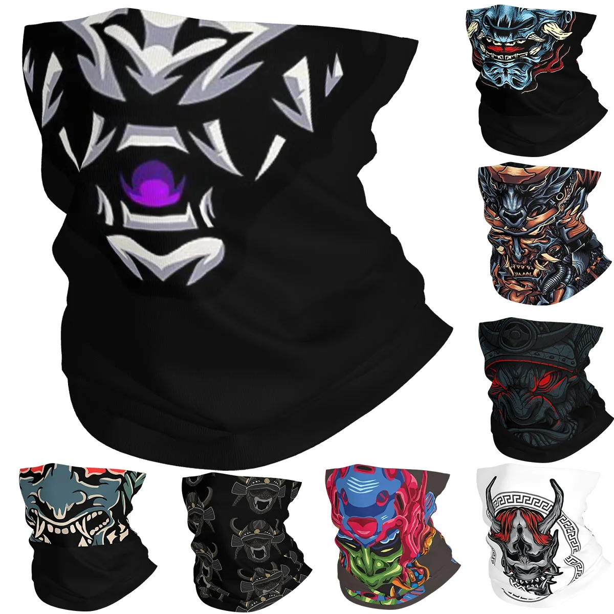 

Oni Japan Samurai Demon Bandana Neck Gaiter Printed Mask Scarf Multi-use Cycling Scarf Outdoor Sports Unisex Adult Windproof