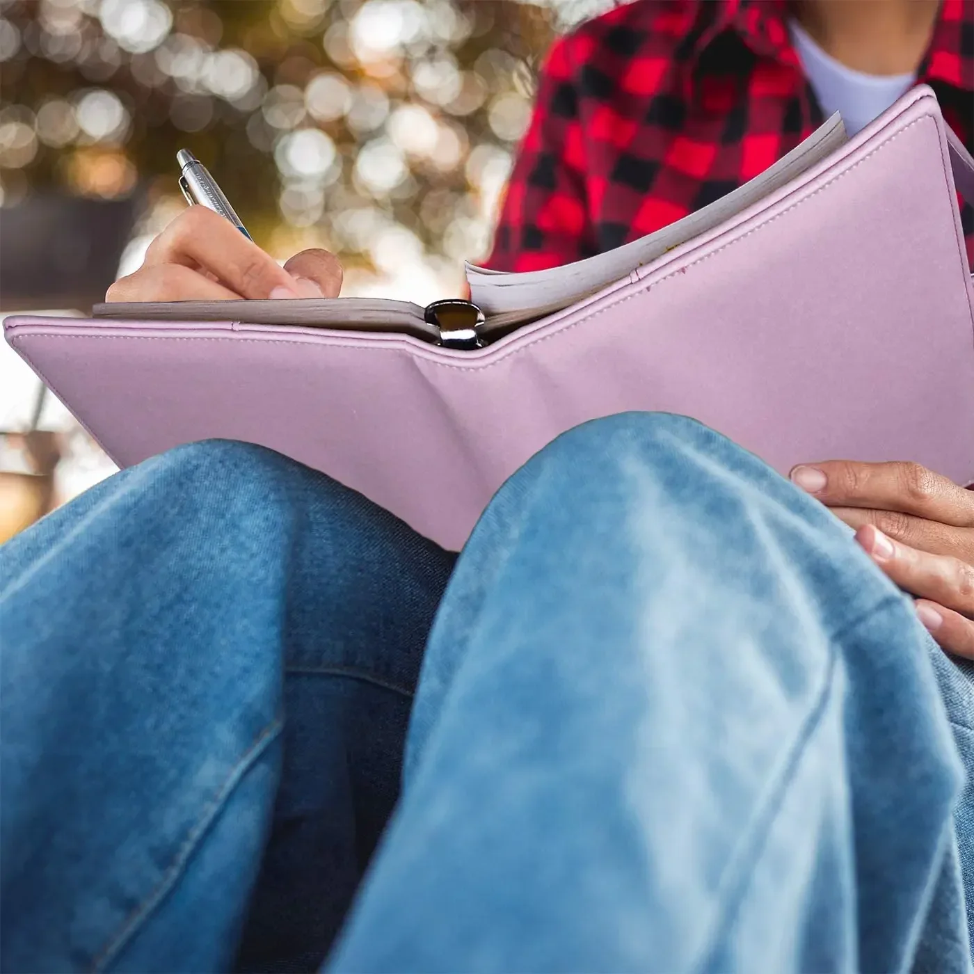 

Personal Notebook Magnetic Binder Size Refillable With Budget Cover, Leather Planner Binder Wallet Buckle 6-ring Closure