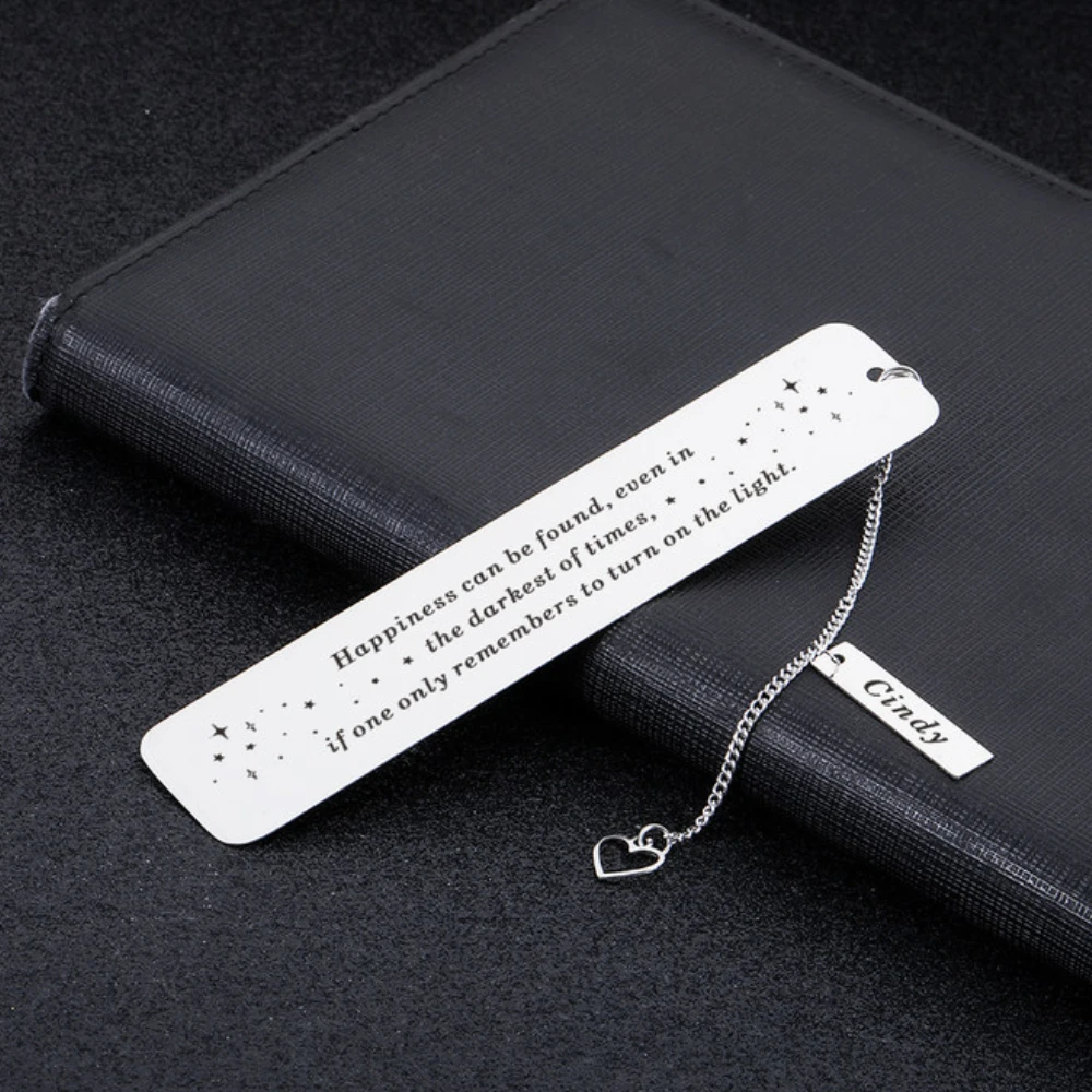

Personalised Inspirational Bookmark Engraved Name Stainless Steel Book Mark Friendship Christmas Birthday Gifts for Women Men