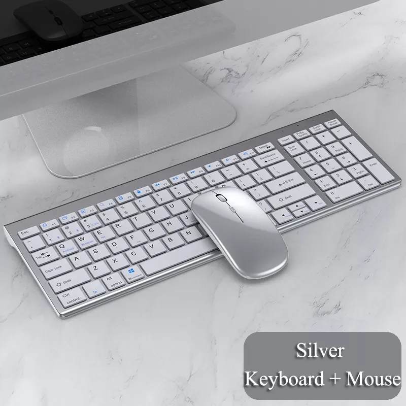 

NEW Wireless Bluetooth Keyboard Three-mode Silent Full-size Wireless Keyboard and Mouse Combo for Notebook Laptop Desktop PC Tab