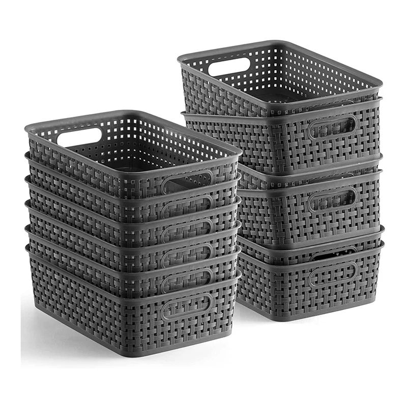 

Plastic Storage Baskets, Laundry Organization And Storage Bins, Household Basket Organizers For Kitchen, Countertop