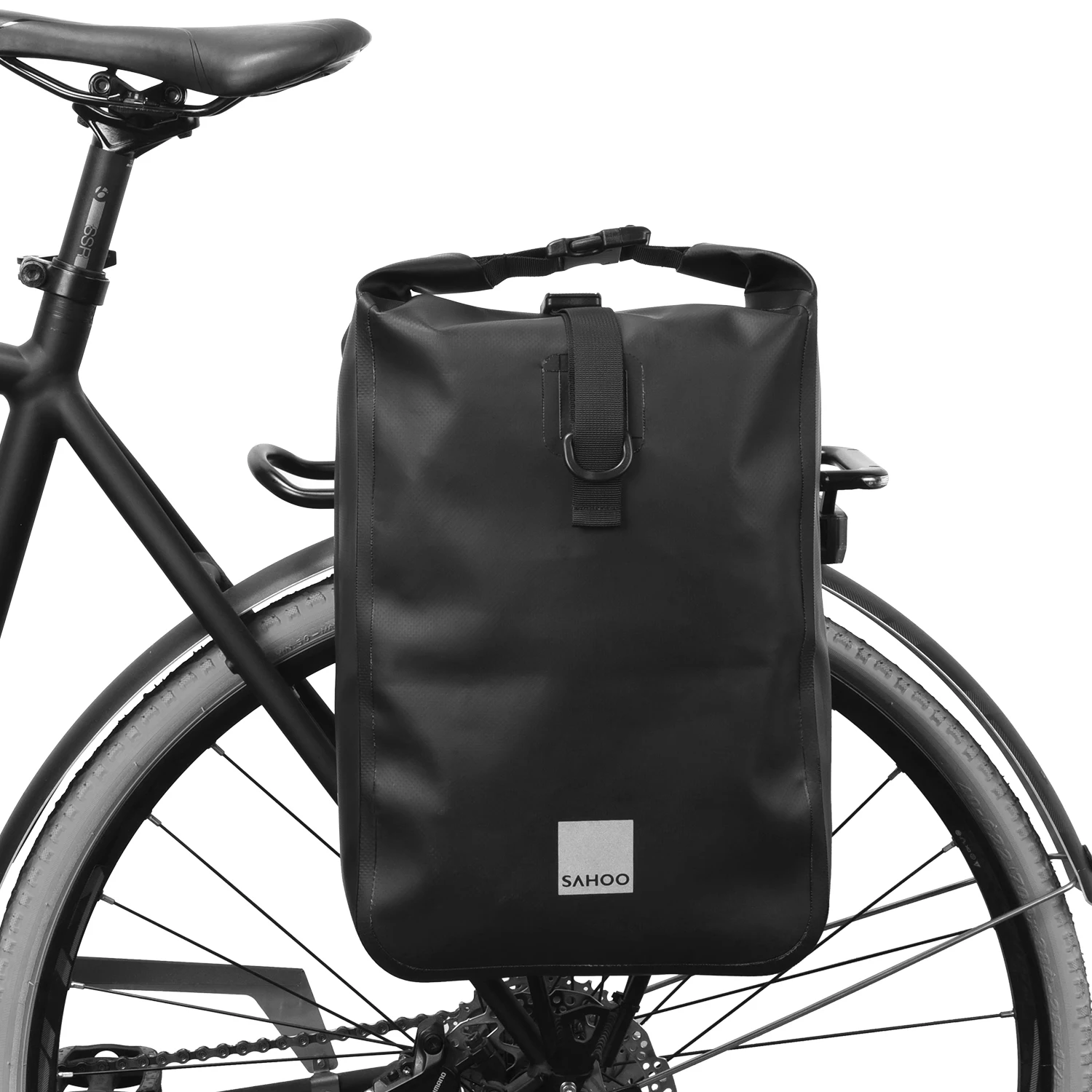 Bolsa multifuncional para asiento trasero de bicicleta, bolso de gran capacidad para...
