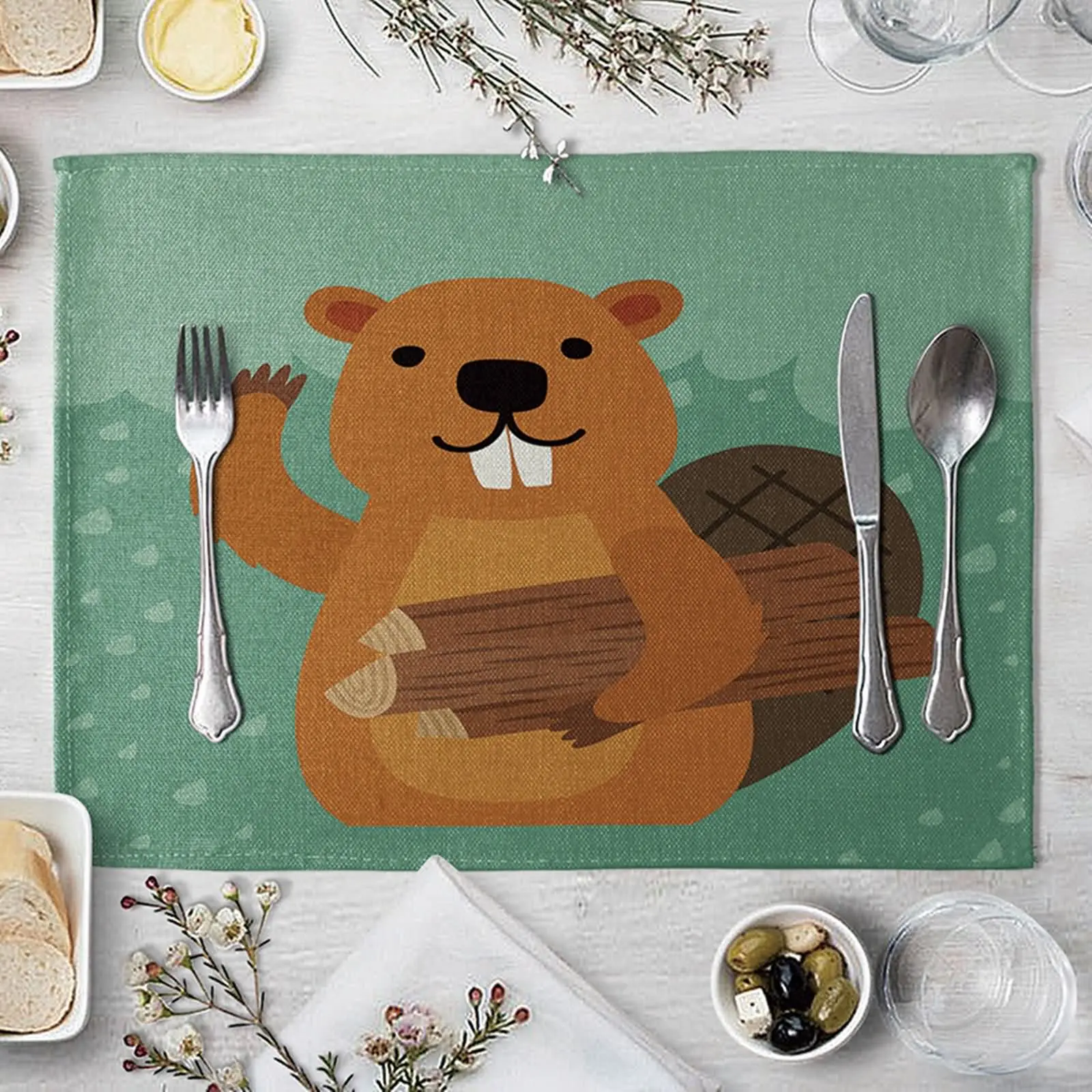 

Набор подставок, детские коврики для помещений, коричневые и зеленые толстые коврики для обеденного стола, набор праздничных подставок из х...