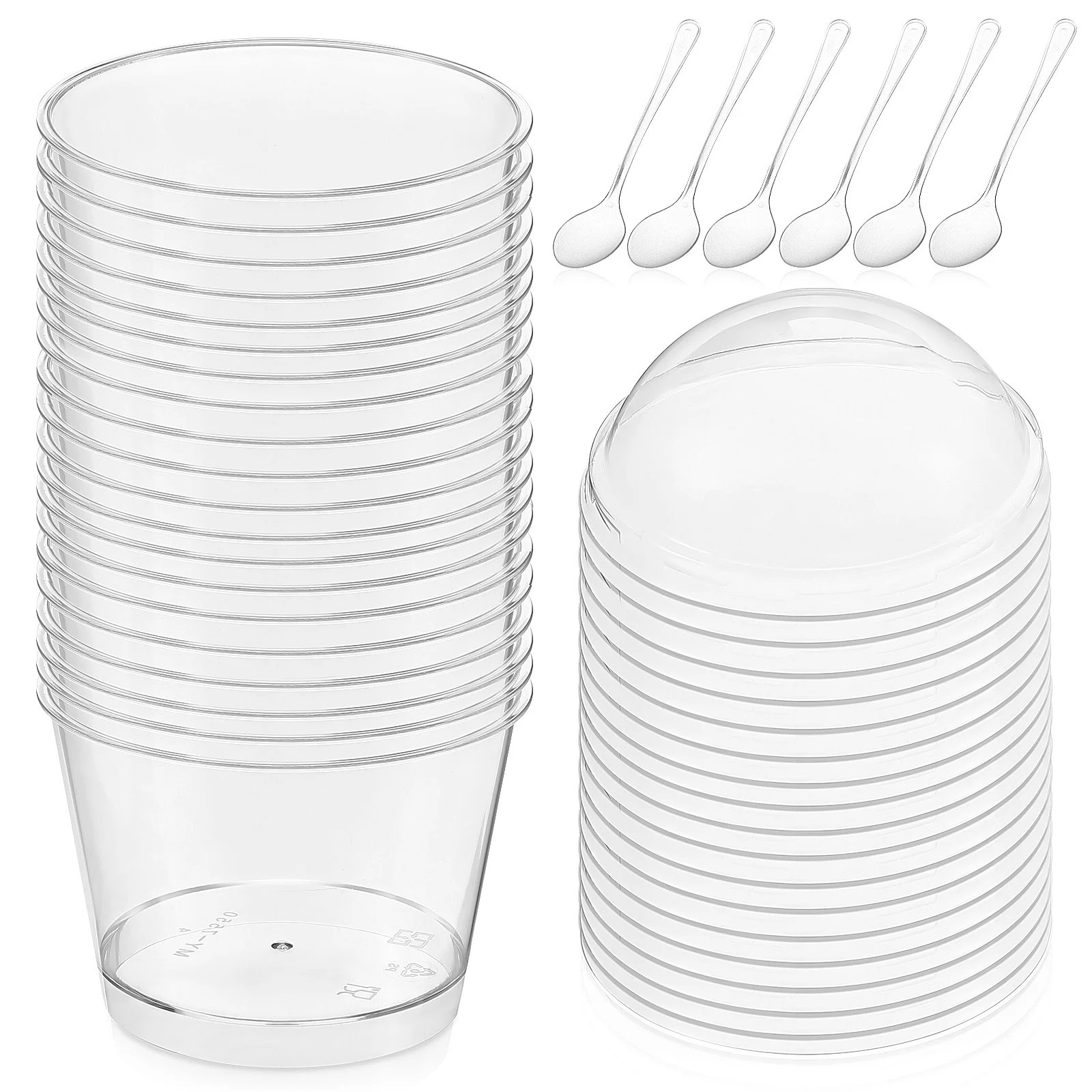

50Pcs Reusable Clear Dessert Cups Pudding Cups Dessert Cups With Lids Small Dessert Cups Dessert Cups for Event Wedding Party