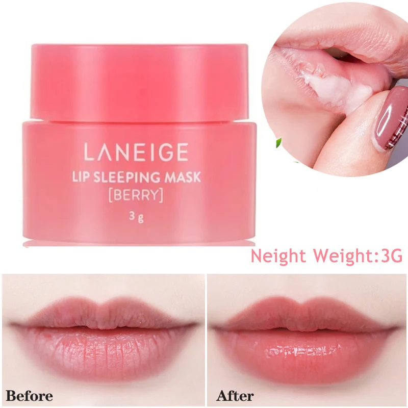 

3g South Korea Lip Sleep Mask Night Sleep Maintenance Moisturizing Lip Gloss Bleach Cream Nourishing Lip Care Strawberry