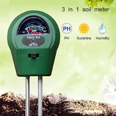 Тестер почвы 3-в-1, измеритель Ph и влажности почвы, для сада, фермы, газона, комнатных растений, улицы