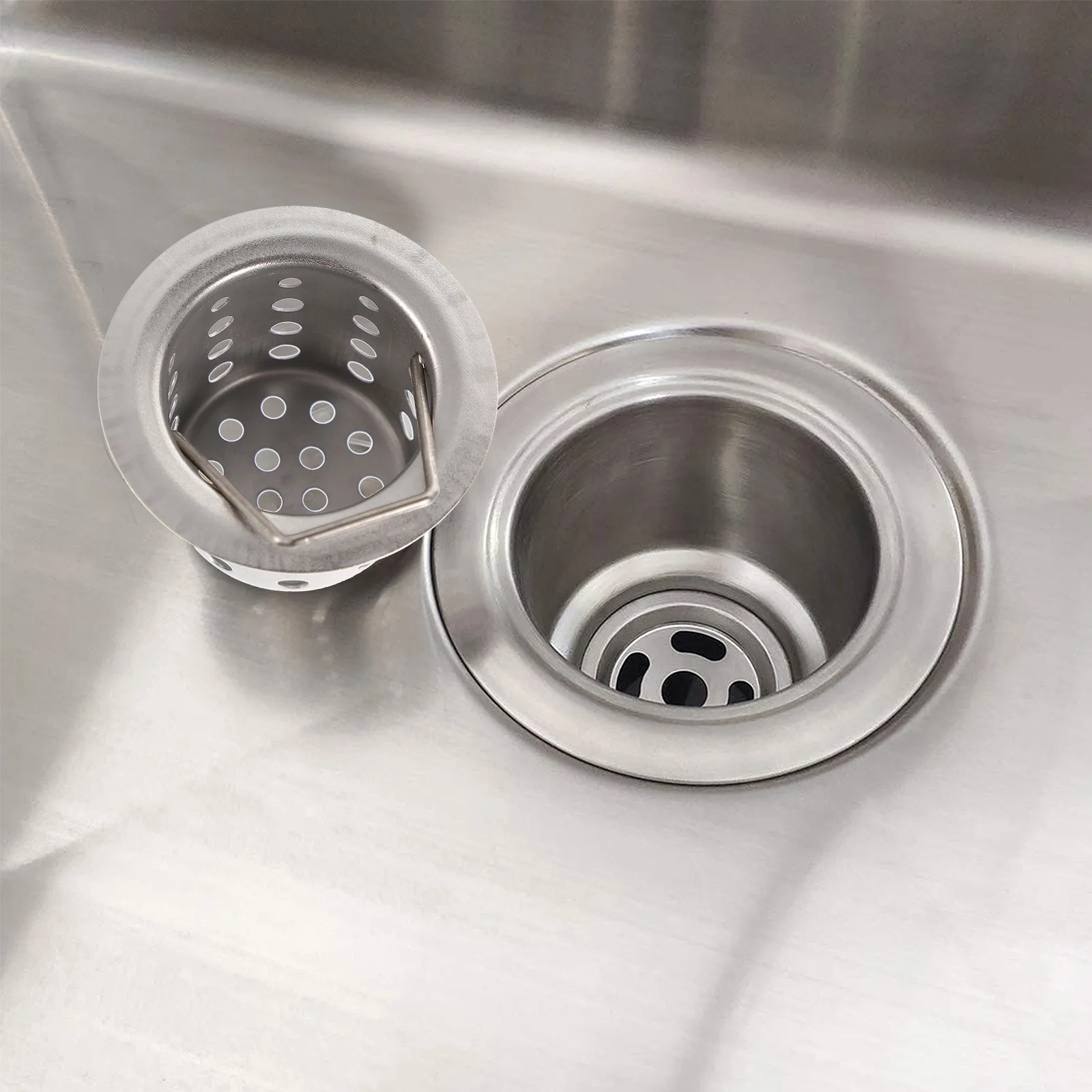 

Drain Hair Catcher Stainless Steel Sink Strainer Basket with Handle Hair Bathtub Drain Cover For Drain Sink