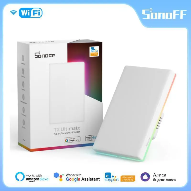 

Умный настенный выключатель SONOFF T5, Wi-Fi, сенсорный экран 120 дюйма