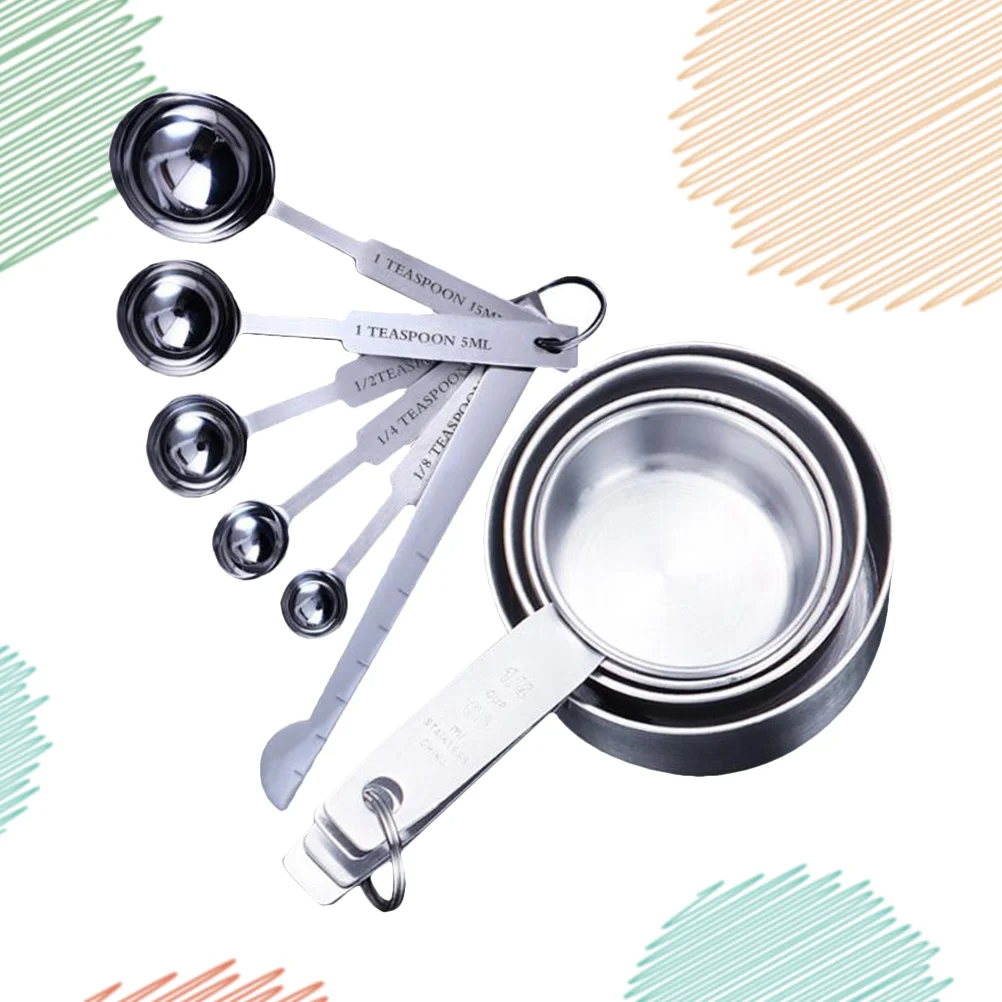 

Measuring Spoons Spoon Stainless Steel Cooking Measure Cup Cups Set Coffee Teaspoon Metal Mesururing Kitchen Scoops Measurements