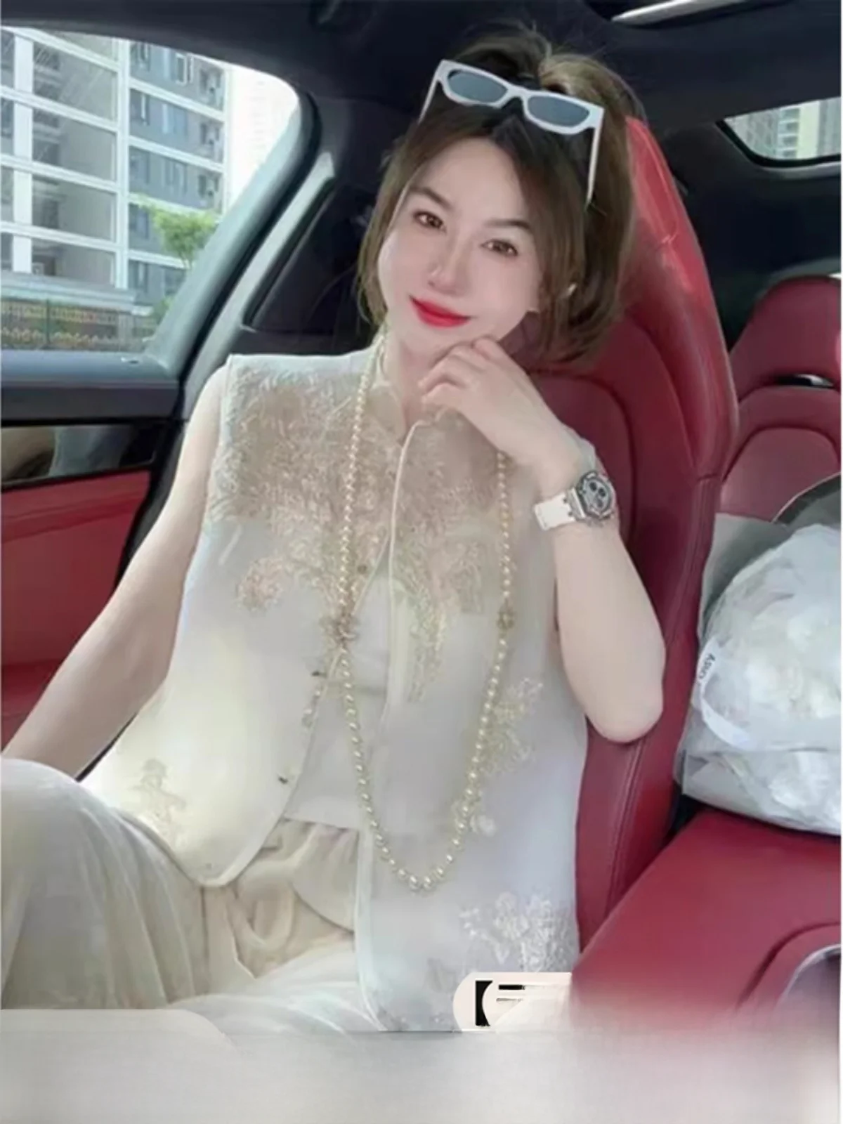 Темпераментная Женская одежда Новинка лета 2024 модный жилет во французском стиле