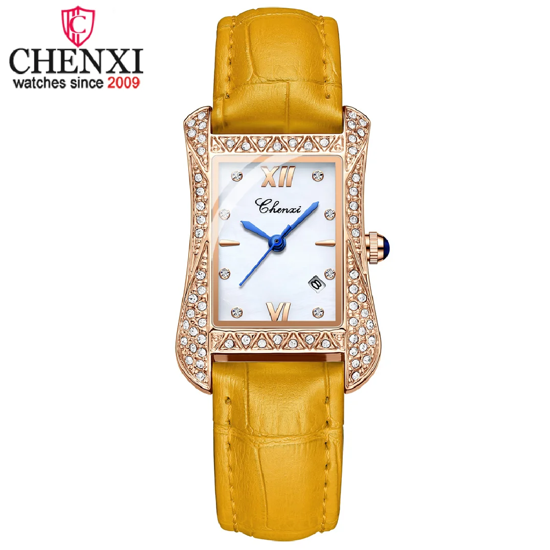 CHENXI Women Watches Square Dial Luxury Brand Waterproof Leather Ladies Watch Fashion Quartz Wrist Watch Female Gift Clock
