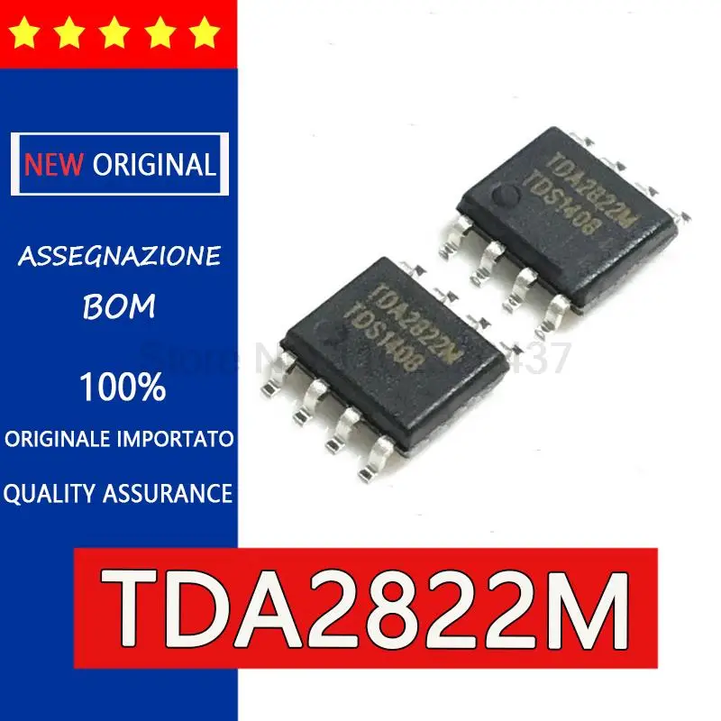 5 шт. оригинальный TDA2822 TDA2822M 3 в 6 в 9 в 12 В 15 в SOP8 усилитель IC чип, двойной усилитель с низким энергопотреблением