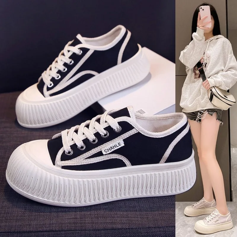 

Canvas Shoes Low Top (Upper Height Less than 10cm) Lace-up Cross Strap Rubber