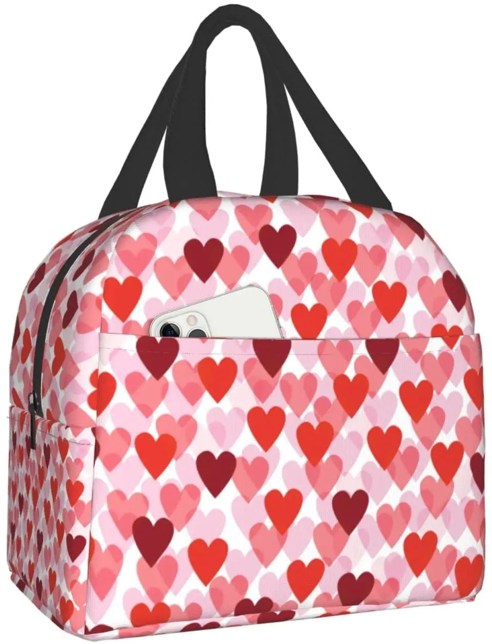 

Love Hearts Girls Lunch Bags Cooler Tote Organizer Bags Reusable Lunch Box For Men/Girls/Outdoor/Work/Picnic/School