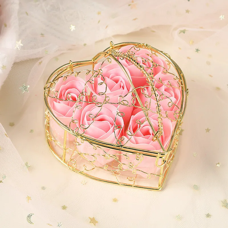 

6pcs/box Valentines Day Gift for Girlfriend Pink Flower Soap Birthday Wedding Gifts for Guests Party Favors Bridesmaid Gifts