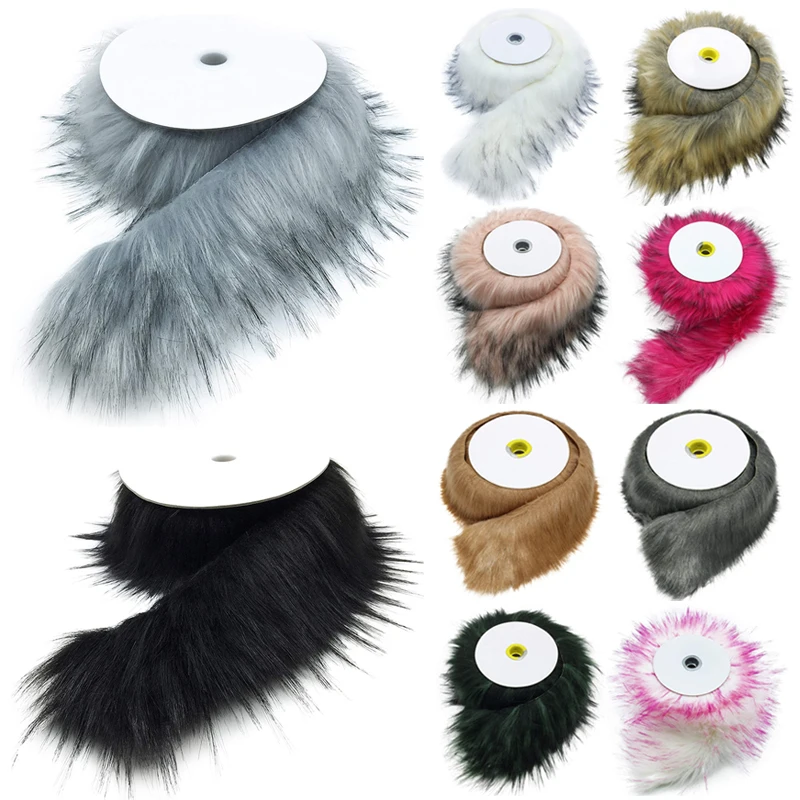 

7cmx100cm Faux Raccoon Fur Ribbon Tapes DIY Apparel Sewing Fluffy Trim Trimming Fabric Home Decoration Sewing Costume Collar Hat