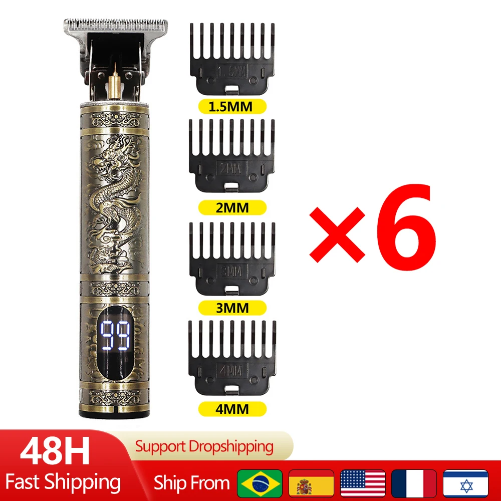 

2022 горячая Распродажа 6/шт. Винтажный триммер для волос T9, Мужская аккумуляторная машинка для стрижки волос, машинка для стрижки бороды, Пари...