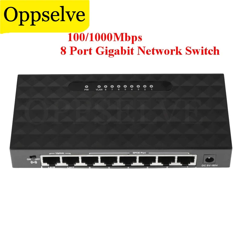 Сетевой коммутатор с 8 портами Gigabit Ethernet USB-хаб источником питания