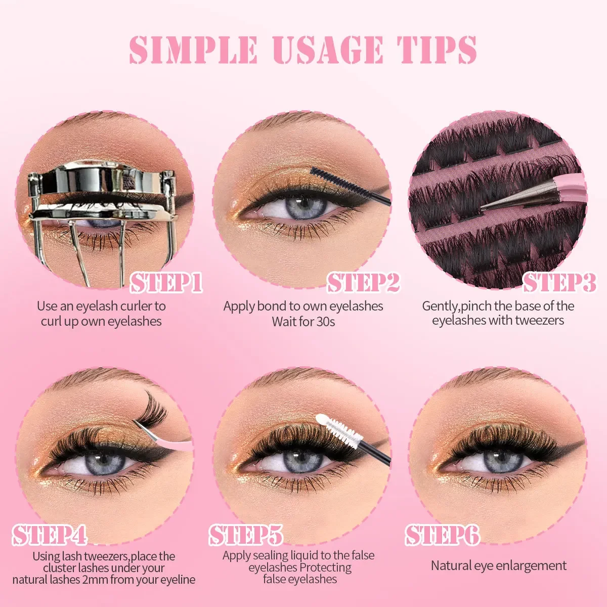 DIY Lash Extensions Kit 621pcs Individual Lashes Clusters 80 100 120 150D D Curl Eyelash Extension with Applicator and