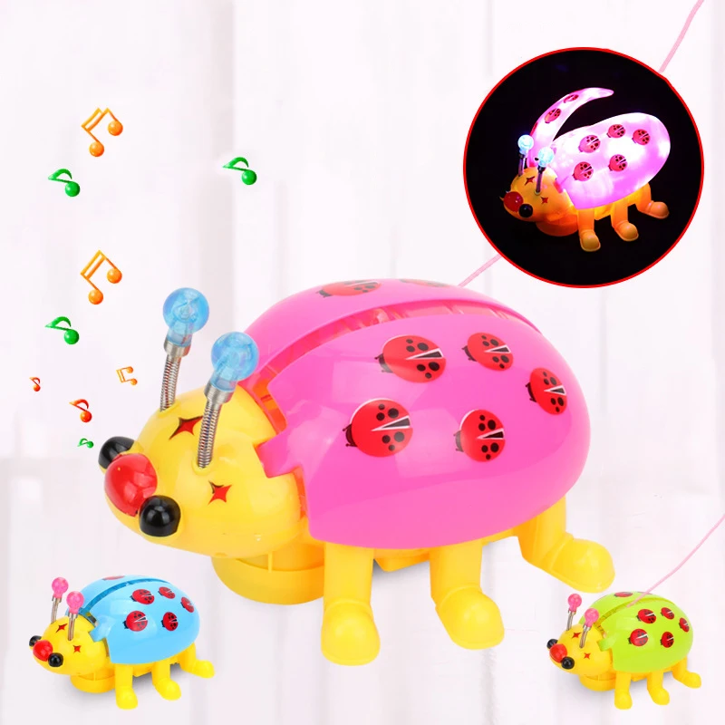 Милая электрическая игрушка Божья коровка детская для ходьбы в виде насекомых