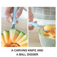 kitchen accessories dual steel carving knife fruit gadgets scoop spoon watermelon home baller cream ice stacks j4e6