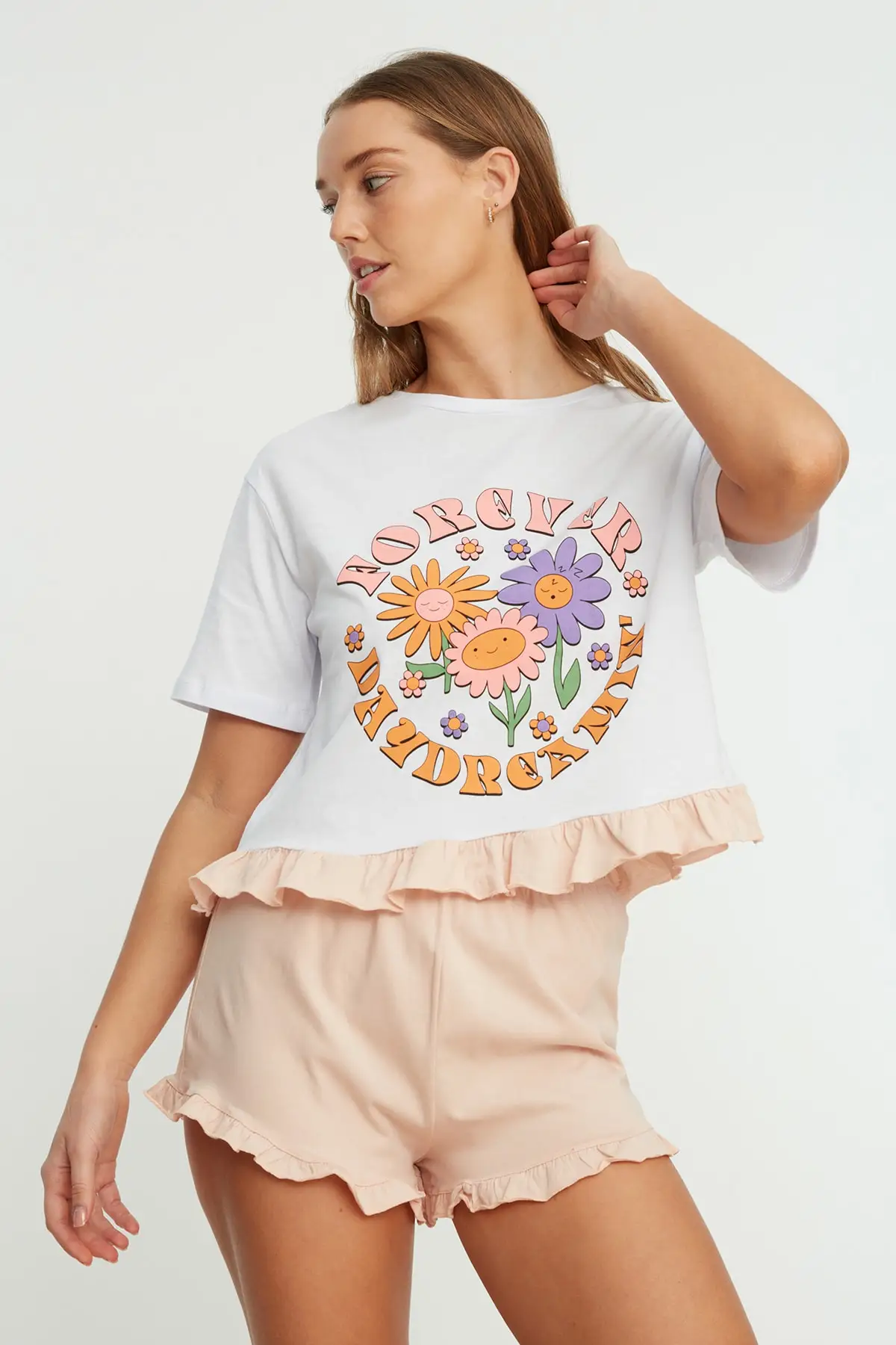 

Women's Pajamas Multi Color Printed Knitted Sleep Lounge Pajamas Nightwear Nightwear Nightwear Nightwear Casual Home Clothing