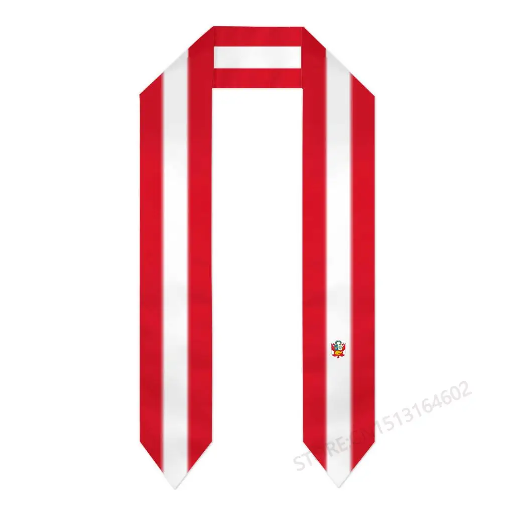 Пользовательское имя или логотип шарф с флагом Перу выпускной палантин пояс для