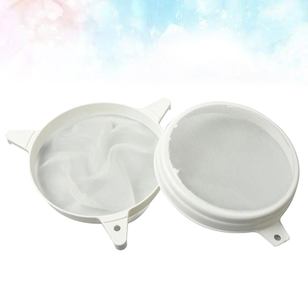 

Double Sieve Honey Strainer Plastic Honey Fine Mesh Strainer Nylon Honey Filting Mesh Keeping Filter Supplies ( White )