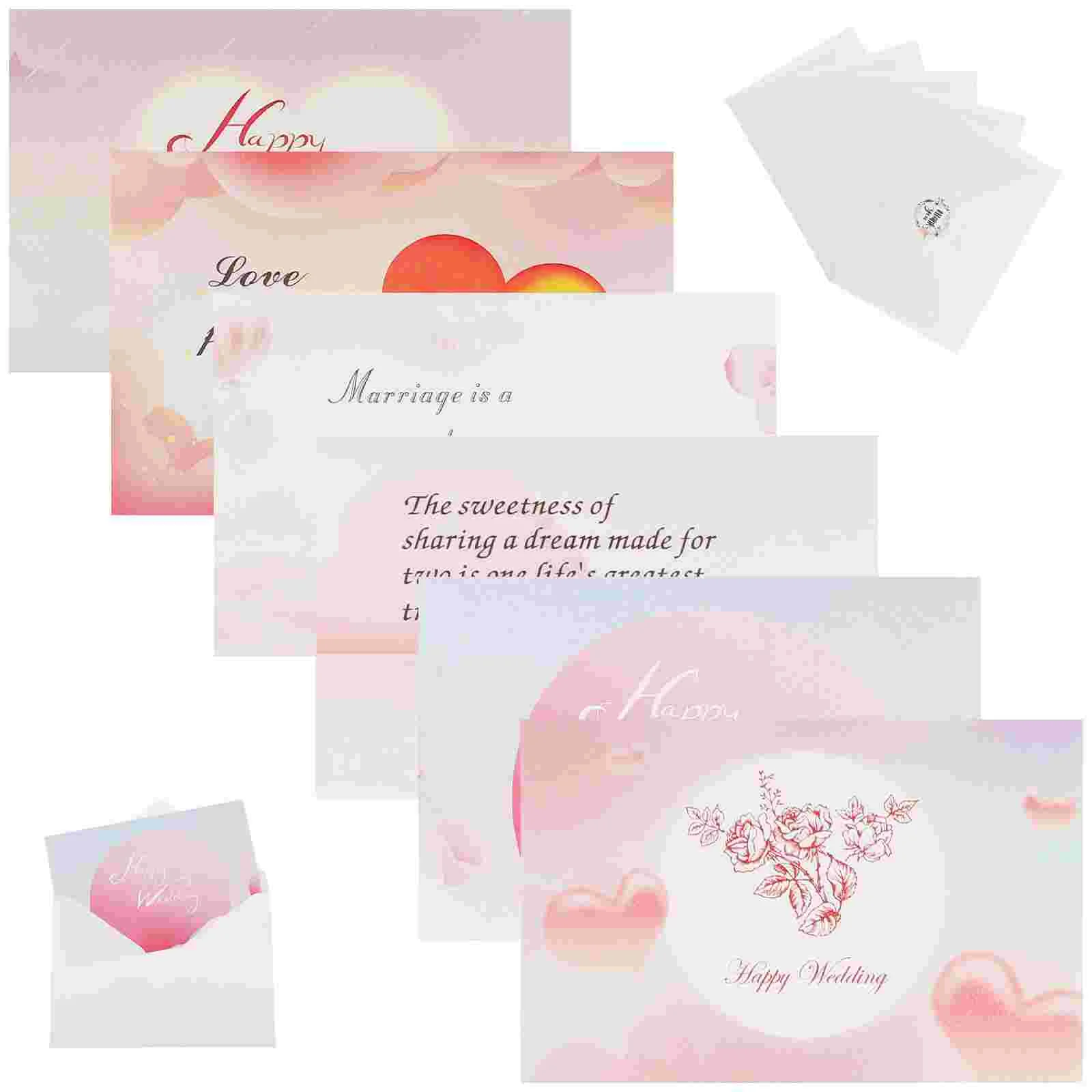 

12 Sets romantic Invitation Cards and Envelope Set Anniversary Wedding Invitations Greeting Cards with Envelopes