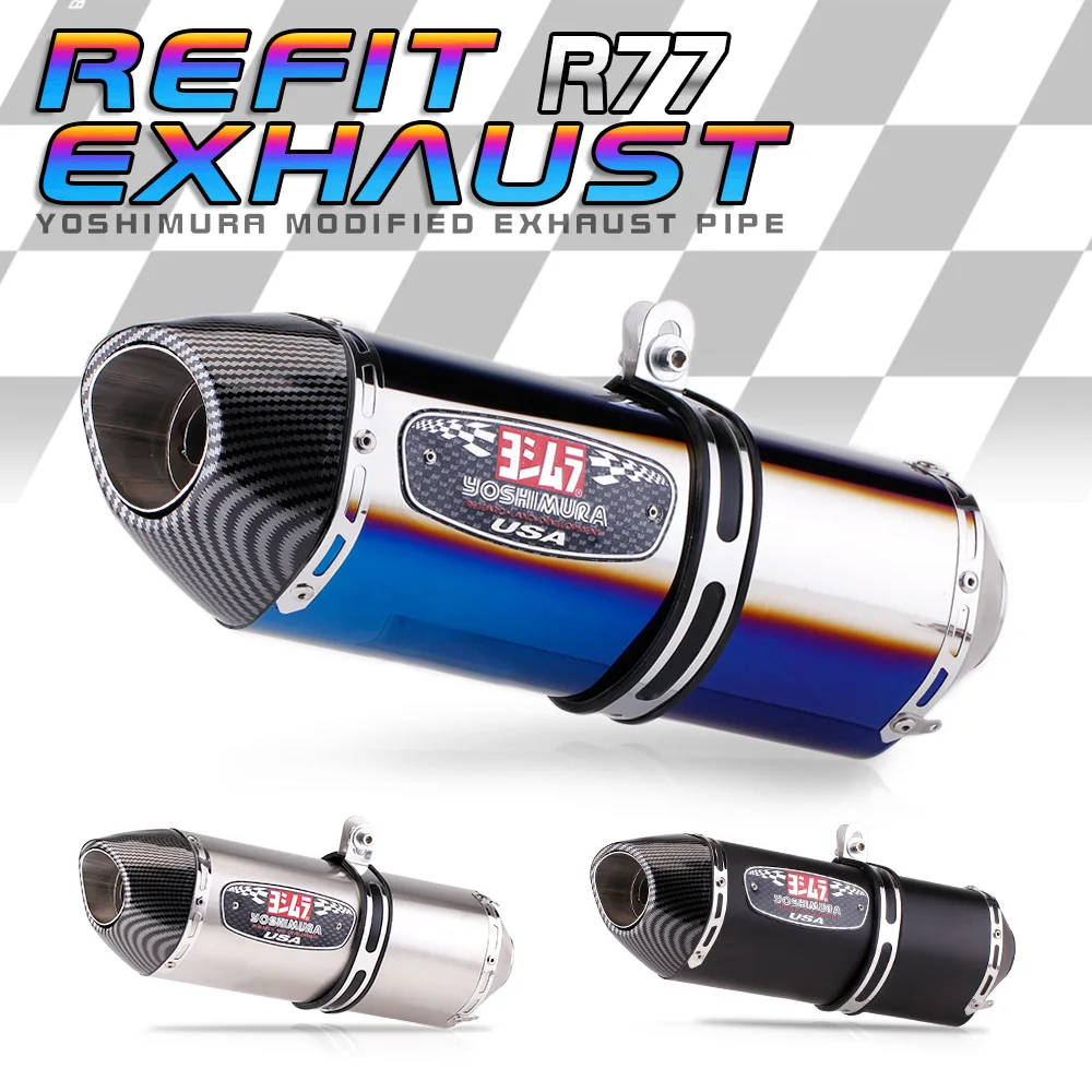 

51mm universal motorcycle yoshimura r77 modified exhaust pipe db killer silencer for honda pcx 125 150 c650gt tmx530 cb500