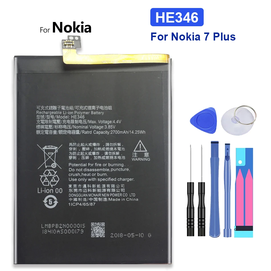 

Mobile Phone Battery For Nokia 7 plus 7plus E7 Plus E7Plus TA-1062 TA-1046 TA-1055 Door Rear Cover Housing Case