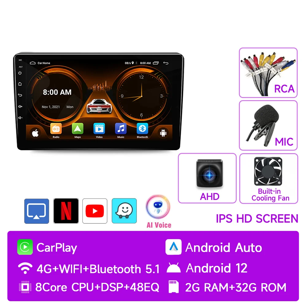 

JIUYIN Автомагнитола для Citroen Berlingo B9 Peugeot Partner 2008 - 2019 Беспроводная CarPlay Android Автомагнитола 2 din DVD