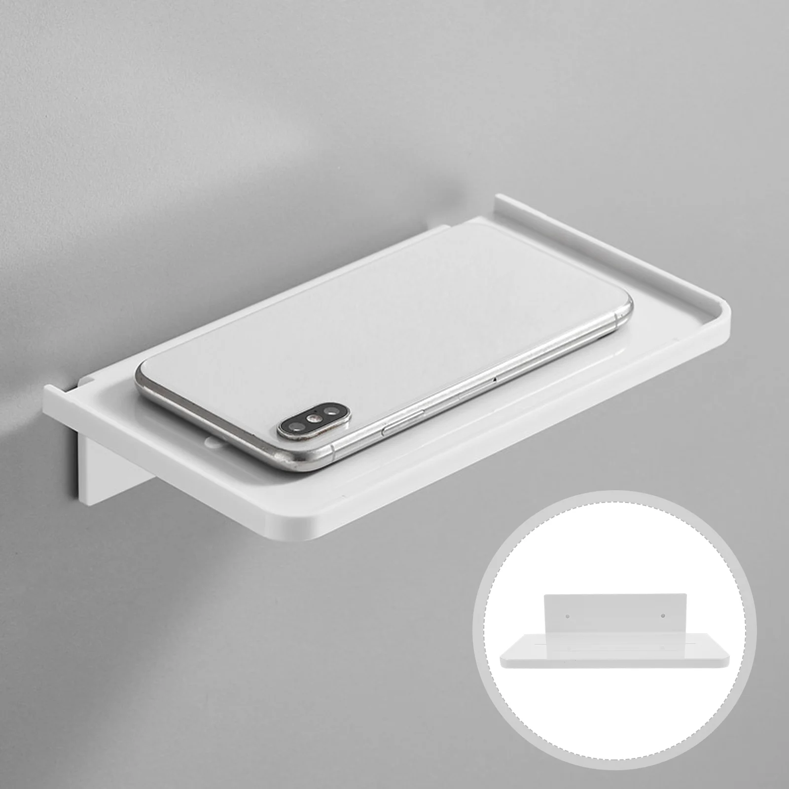 

Shelf Wall Bathroom Rackfloating Shelves Adhesive Holder Organizer Corner Caddytoilet Acrylic Mounted Storage Punch Free Display