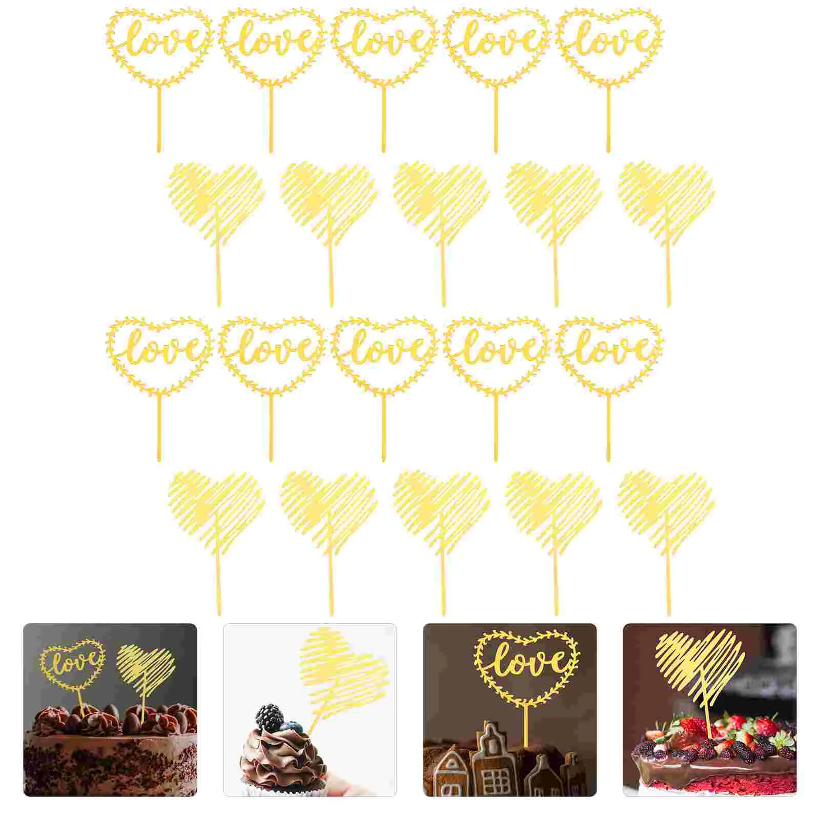 

Cupcake Heart Wedding Toppers Picks Decoration Day S Valentine Shaped Party Decorations Cakes Shower Bridal Engagement Acrylic