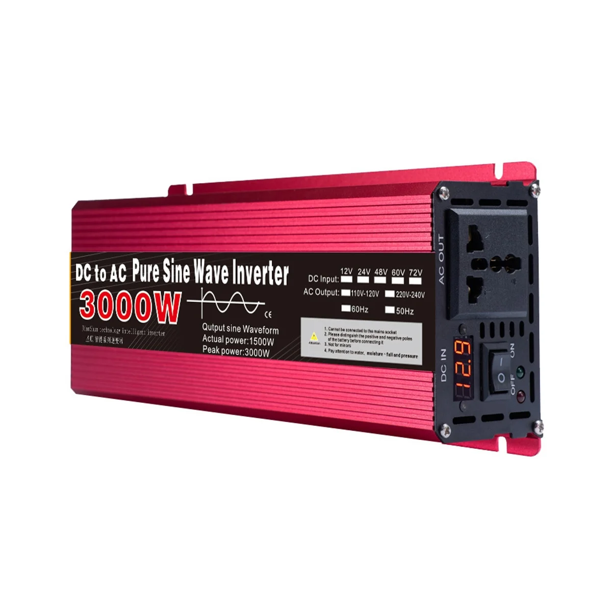 

Pure Sine Wave Inverter Photovoltaic 12V to AC 220V 3000W Transformer Power Converter Solar Inverter