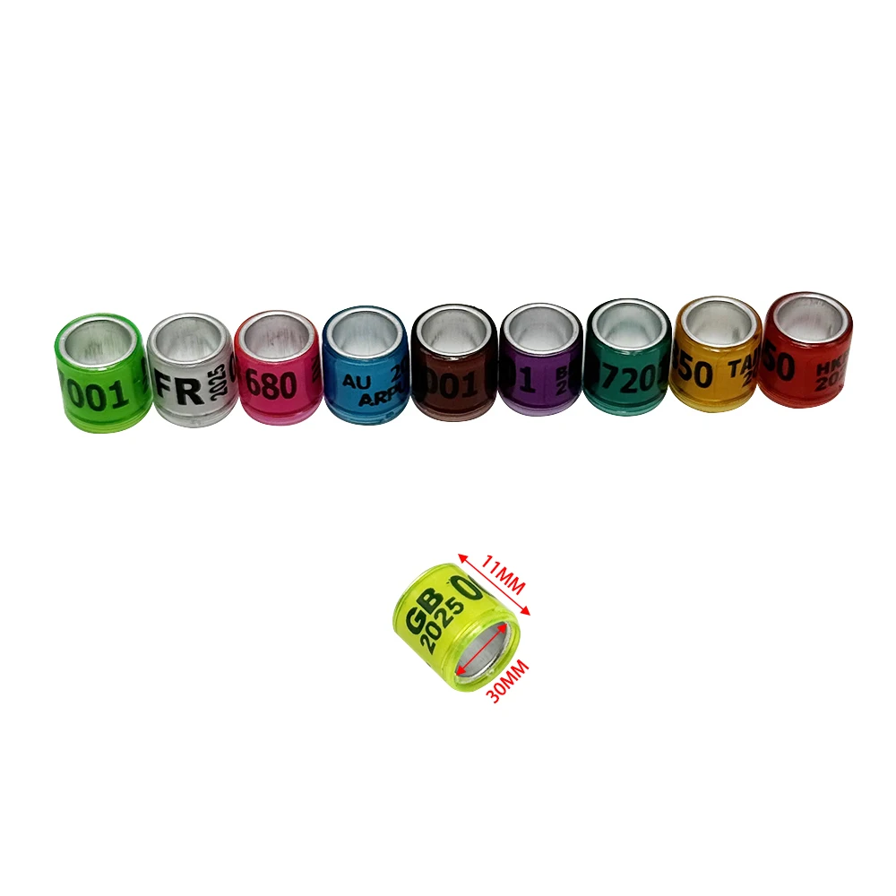 2025 кольцо для голубей 8 мм с номерами алюминиевое пластиковое птиц разноцветные