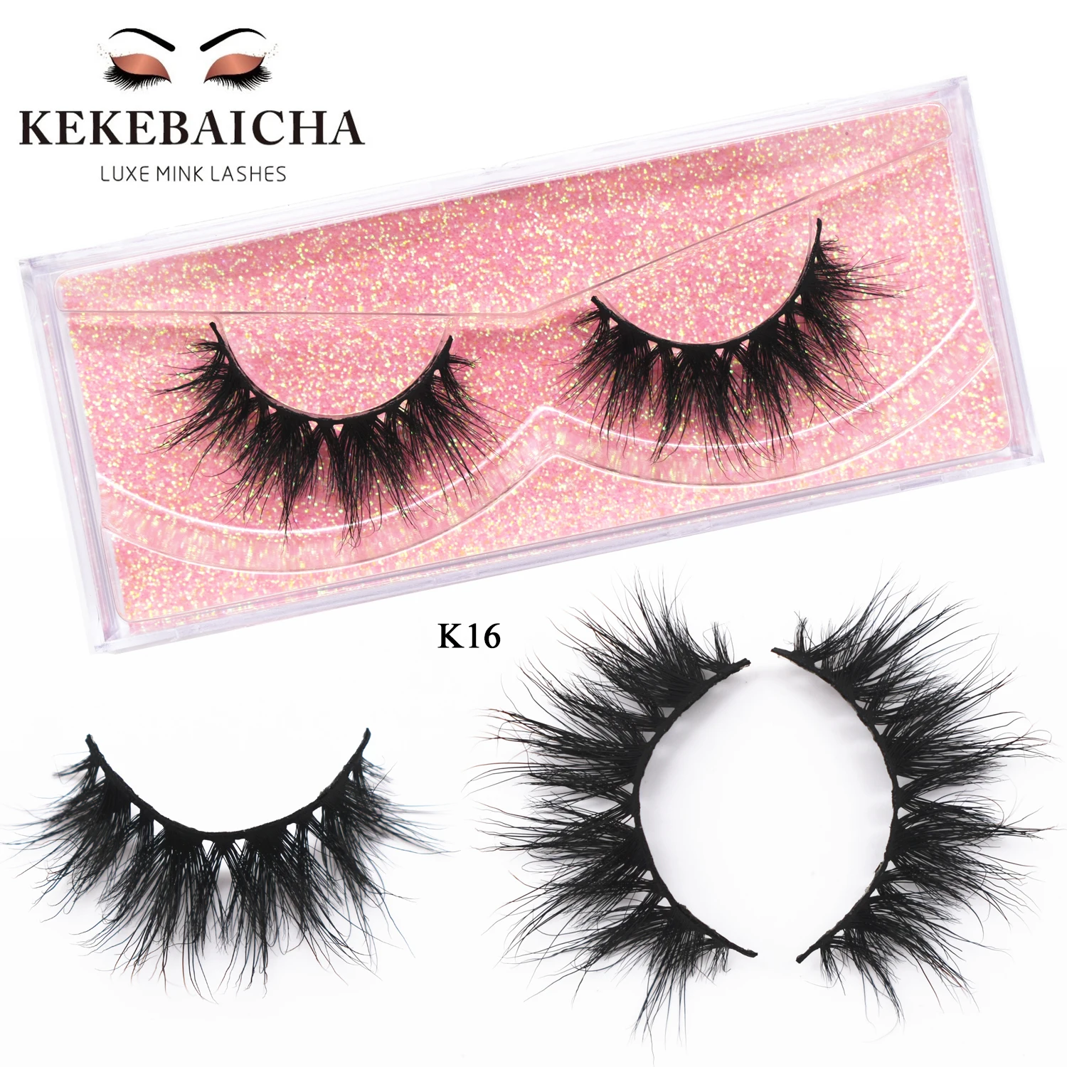 

KEKEBAICHA Eyelashes 5D Mink Lashes Luxury Handmade Mink Eyelashes Full Volume Cruelty Free 3D Mink Lashes Upper Lashes K16 Lash