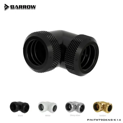 Фото Barrow G1/4 ''X 2 двойная головка, жесткая трубка 90 D, многозвеньевой адаптер 12 мм 14 мм, черный/серебристый/белый/золотистый, стандартная №2
