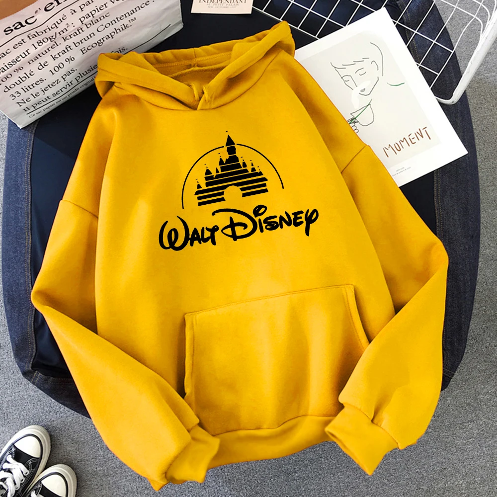 

Disney Princess Castle Print Hoodies Hot Sale Cartoon Men Sweatshirt Loose Autumn Warm Streetwear Fashion Urban Mens Pullover