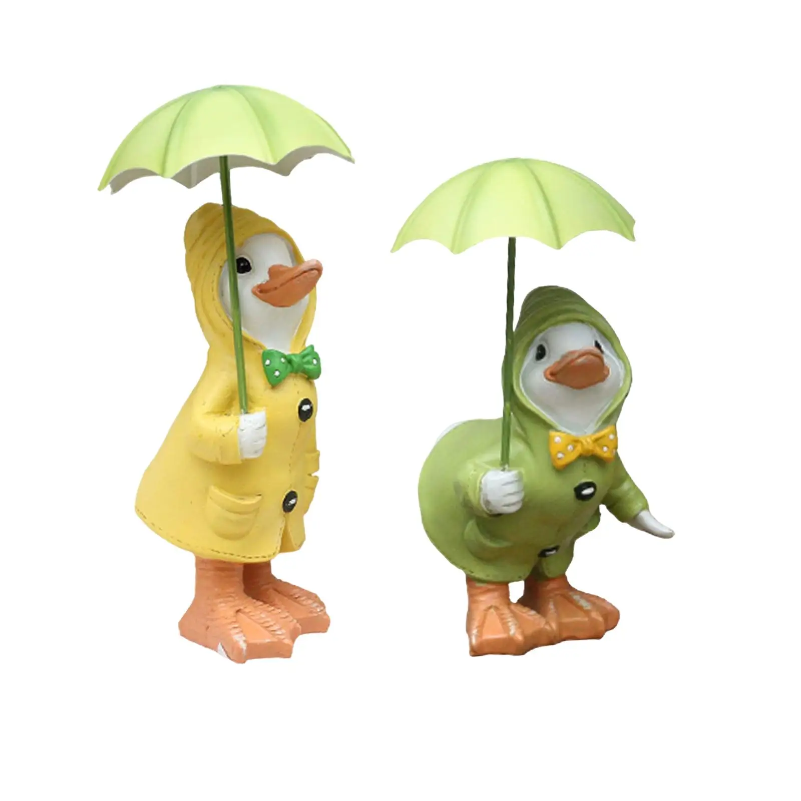 

athleticsshop2018 Garden Figurine Resin Animal Ornament Raincoat Duck Statue for