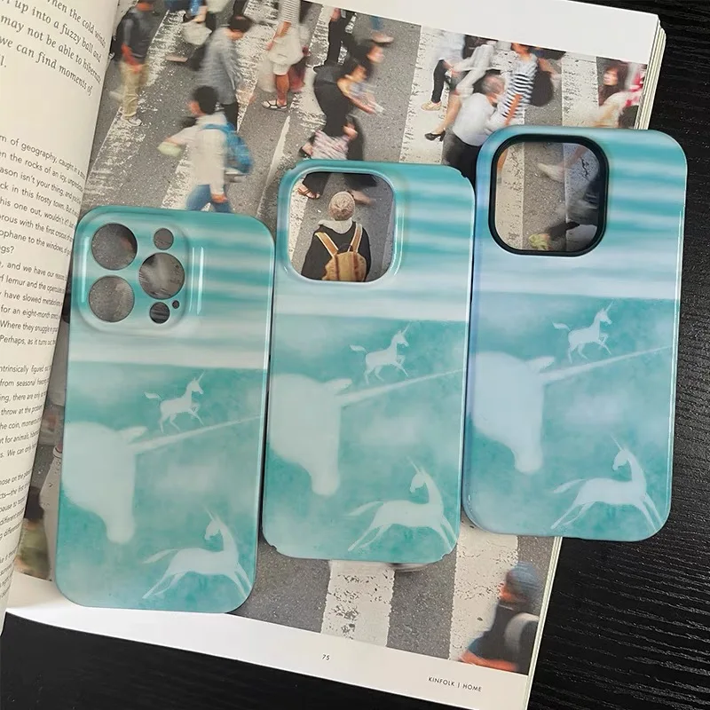 Художественный чехол с изображением единорога для IPHONE 16 15 PRO MAX 14 13 15PLUS акриловый